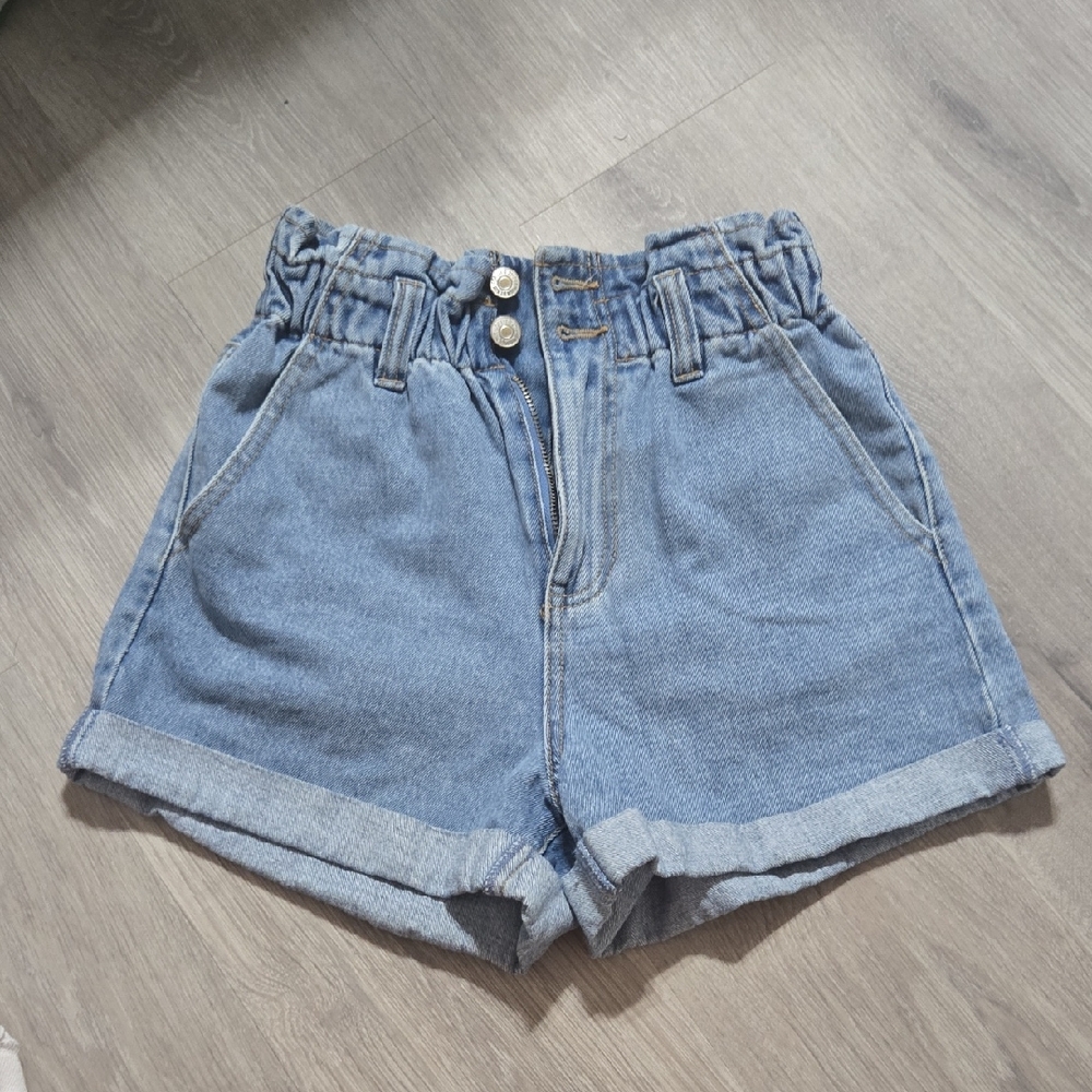 Forever 21 High Waist Blue Denim Shorts